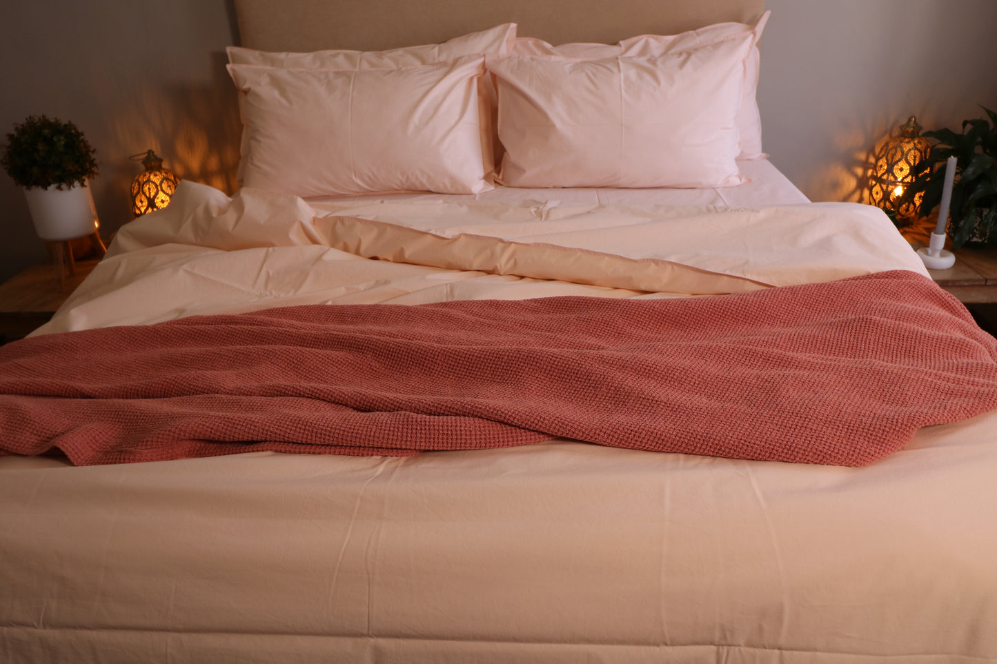 Throws Flamingo Pink Waffle