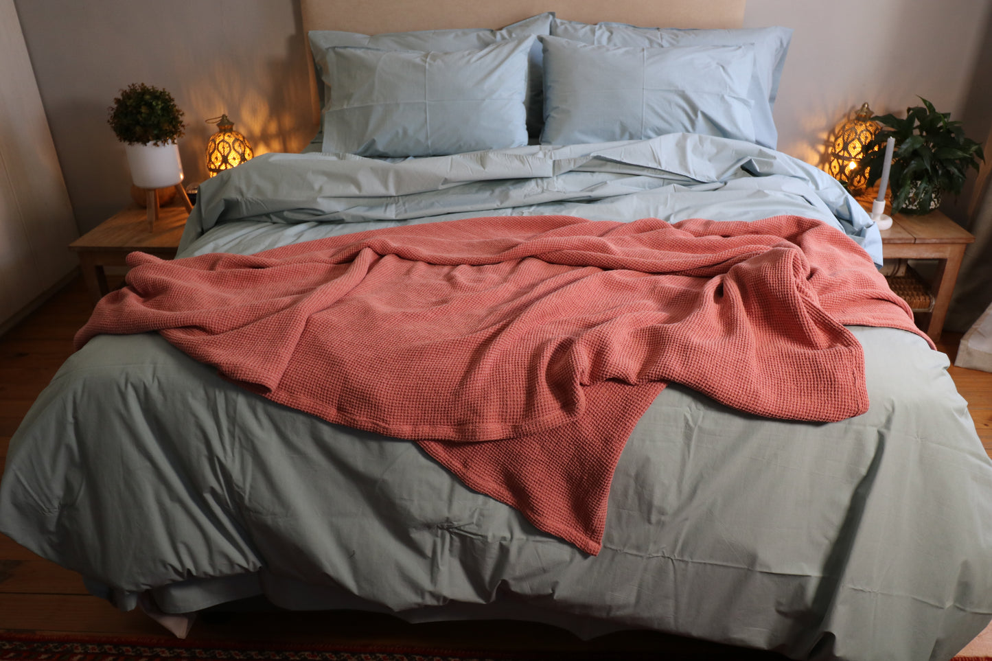 Throws Flamingo Pink Waffle